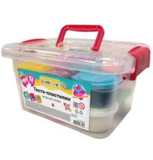 Тесто-пластилин для лепки СУПЕР ПЛАСТИЧНОЕ, 12 цветов, 600 г, в пластиковом контейнере, формочки, BAMBOX (БАМБОКС), 107252