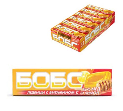 Леденцы БОБС со вкусом меда и лимона, с витамином C, 35 г, для детского питания, BS-3-2