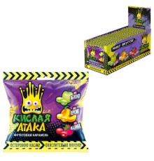 Карамель леденцовая КИСЛАЯ АТАКА, ассорти вкусов (яблоко, персик, малина), 40 г, KA-4-1