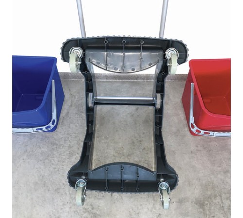 Тележка уборочная BRABIX, 2 съемных ведра 30 л, механический отжим, пластиковый каркас, фиксирующаяся ручка, 606661