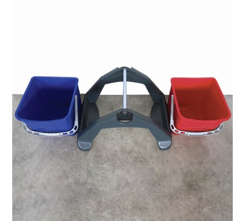 Тележка уборочная BRABIX, 2 съемных ведра 30 л, механический отжим, пластиковый каркас, фиксирующаяся ручка, 606661