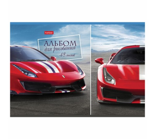 Альбом для рисования А4 48 л., скоба, обложка картон, HATBER, 205х290 мм, Ассорти, 062541, 48А4В