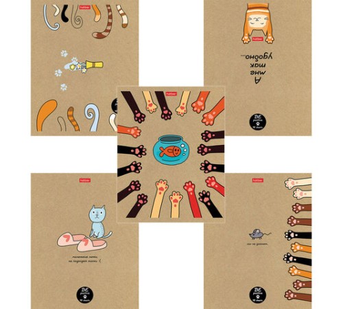 Тетрадь А5 48л. HATBER скоба, клетка, обложка крафт, 