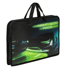 Папка на молнии с ручками ЮНЛАНДИЯ А4, 1 отделение, пластик, ширина 45 мм, 