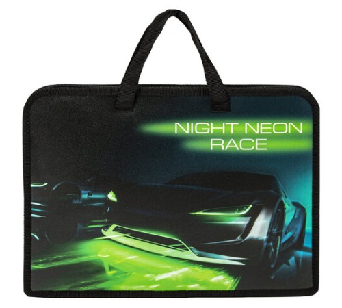 Папка на молнии с ручками ЮНЛАНДИЯ А4, 1 отделение, пластик, ширина 45 мм, 