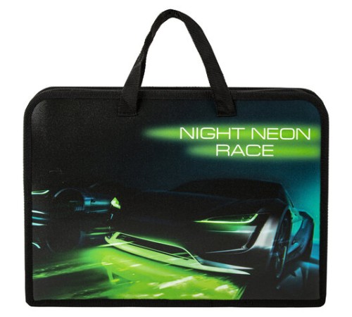 Папка на молнии с ручками ЮНЛАНДИЯ А4, 1 отделение, пластик, ширина 45 мм, 