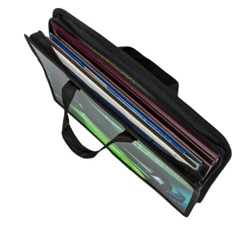 Папка на молнии с ручками ЮНЛАНДИЯ А4, 1 отделение, пластик, ширина 45 мм, 