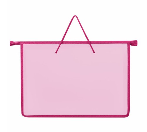 Папка на молнии с ручками ПИФАГОР А4, 1 отделение, пластик, ручки-шнурок, 