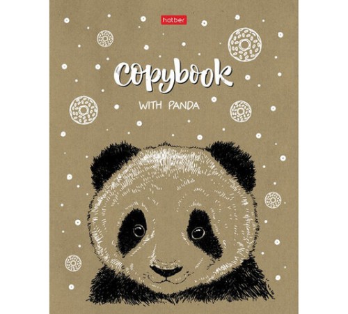 Тетрадь А5, 48 л., HATBER, скоба, клетка, обложка крафт-картон, 