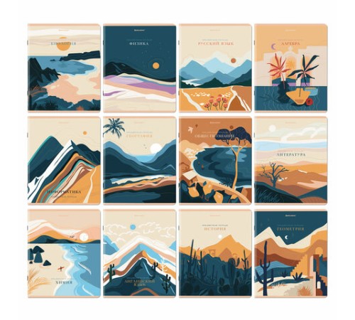 Тетради предметные, КОМПЛЕКТ 12 ПРЕДМЕТОВ, 48 л., SoftTouch, фольга, BRAUBERG, 