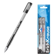 Ручки гелевые для ЕГЭ и ОГЭ ERICH KRAUSE G-Tone Stick Original, 0,5 мм, ЧЕРНЫЕ, набор 2 штуки, 39516