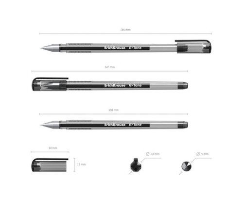 Ручки гелевые для ЕГЭ и ОГЭ ERICH KRAUSE G-Tone Stick Original, 0,5 мм, ЧЕРНЫЕ, набор 2 штуки, 39516