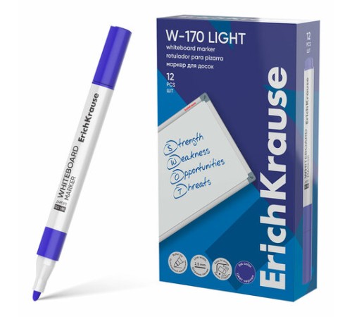Маркер стираемый для белой доски, СИНИЙ, ERICH KRAUSE 