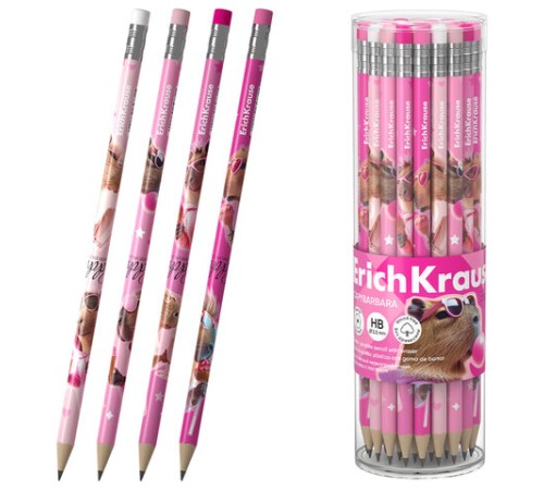 Карандаш чернографитный с ластиком ERICH KRAUSE 