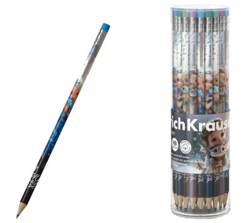 Карандаш чернографитный с ластиком ERICH KRAUSE 