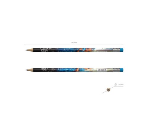 Карандаш чернографитный с ластиком ERICH KRAUSE 