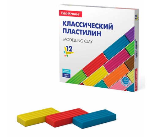 Пластилин классический ERICH KRAUSE, 12 цветов, 192 г, 50558