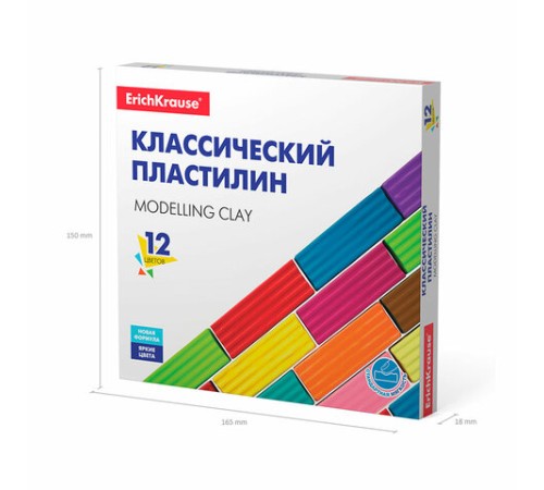 Пластилин классический ERICH KRAUSE, 12 цветов, 192 г, 50558