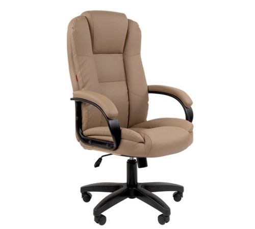 Кресло офисное Chairman CH 600 LT, экокожа, бежевое, 7158660