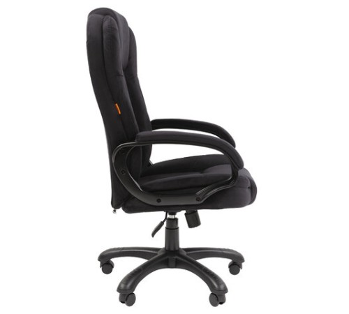Кресло офисное Chairman CH 600, велюр, черное, 7158676