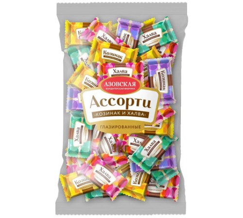 Конфеты глазированные АЗОВСКАЯ Козинак и халва 1000 г