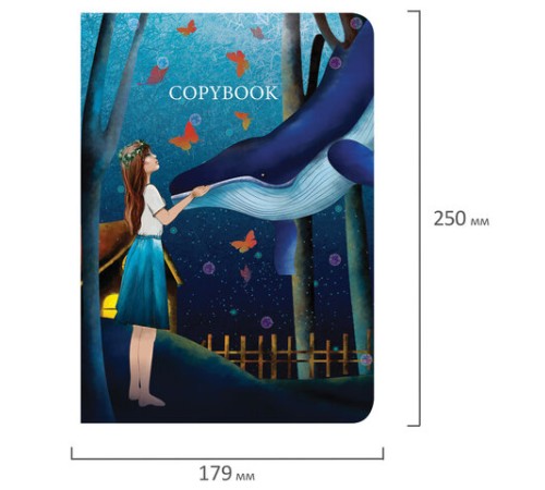 Тетрадь 60 л. в клетку обложка SoftTouch, бежевая бумага 70 г/м2, сшивка, В5 (179х250 мм), СКАЗКА, BRAUBERG, 403811