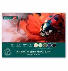 Альбом для пастели А4, 20 листов 5 цветов, 180гр/м2, склейка, BRAUBERG ART CLASSIC, 116343