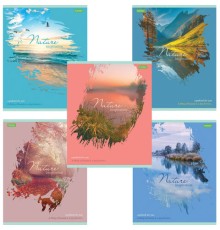 Тетрадь А5, 80 л., HATBER-ECO, скоба, клетка, обложка картон, 