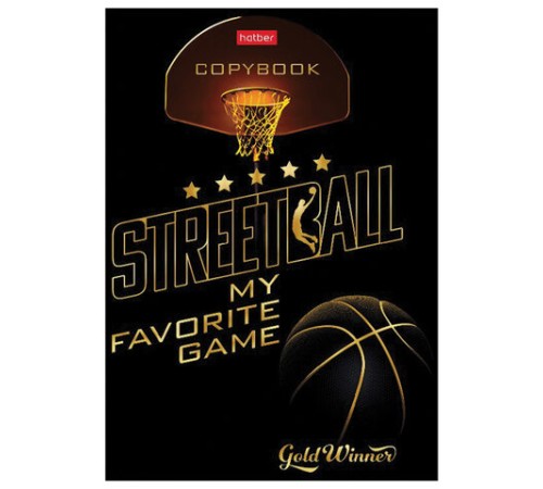 Тетрадь А5 48 л. HATBER скоба, клетка, матовая ламинация, 3D, 