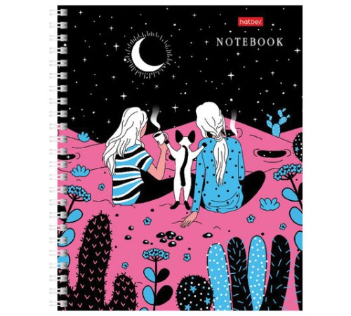 Тетрадь А5, 80 л., HATBER гребень, клетка, обложка картон, 