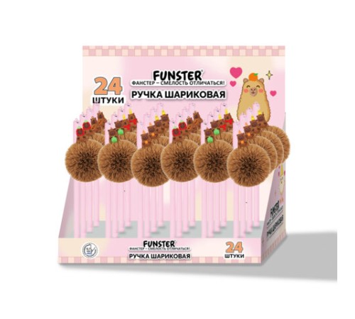 Ручка с пушистой подвеской шариковая FUNSTER 