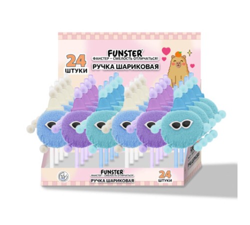 Ручка с пушистой подвеской шариковая FUNSTER 