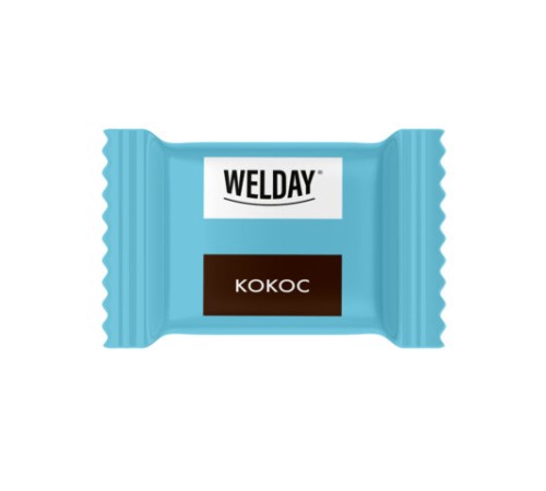 Шоколад порционный WELDAY (ВЭЛДЭЙ) Ассорти 6 вкусов, 810 г (54 плитки по 15 г), пакет, 622409