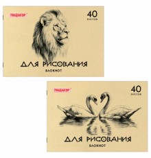 Блокнот для рисования, А4, 40 л., обложка офсет, ПИФАГОР, 200х285 мм, 