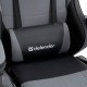 Кресло компьютерное DEFENDER "Strider", 2 подушки, ткань/экокожа, черное/серое, 64056