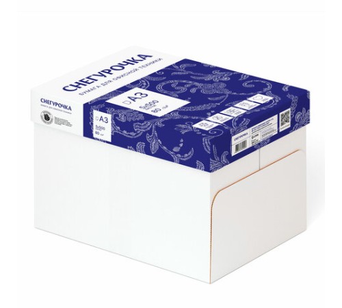 Бумага офисная БОЛЬШОГО ФОРМАТА (297х420), А3, 80 г/м2, 500 л., марка С, СНЕГУРОЧКА, 146% (CIE)