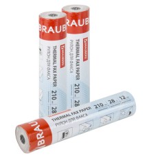 Рулон для факса 210 мм (диаметр 45 мм, длина 28 м, втулка 12 мм), BRAUBERG, 110149