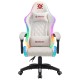 Кресло компьютерное DEFENDER "Energy", 2 подушки, RGB-подсветка, экокожа, белое, 64557