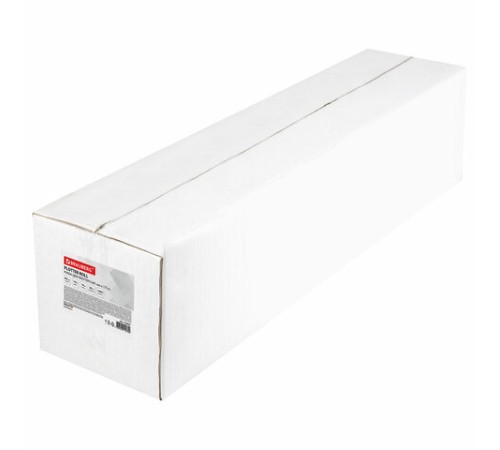 Бумага широкоформатная рулон для плоттера, 841 мм х 175 м х втулка 76 мм, 80 г/м2, белизна CIE 146%, BRAUBERG, 110457