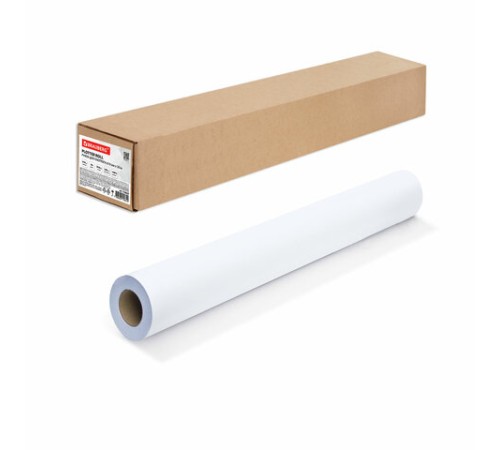 Бумага широкоформатная рулон для плоттера 610 мм х 30 м х втулка 50,8 мм, 160 г/м2, белизна CIE 146%, BRAUBERG, 110623