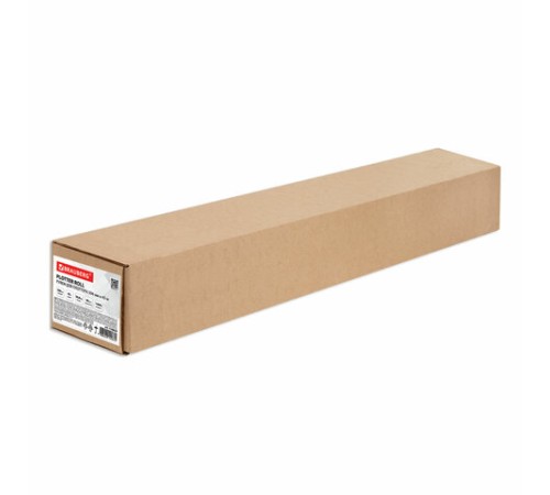 Бумага широкоформатная рулон для плоттера, 594 мм х 45 м х втулка 50,8 мм, 90 г/м2, белизна CIE 146%, BRAUBERG, 110629