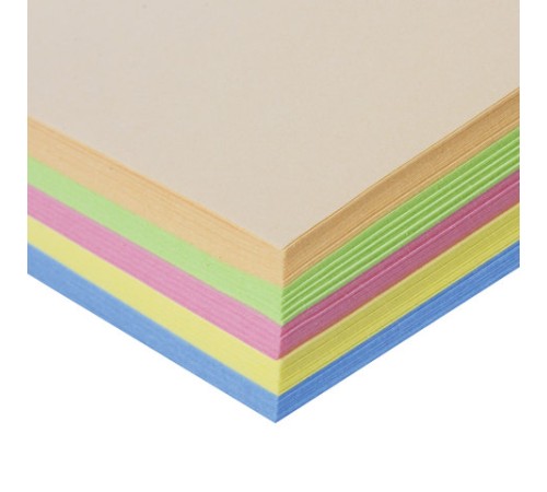 Бумага цветная STAFF МАЛОГО ФОРМАТА, А5, 80 г/м2, 100 л. (5 цветов х 20 л.), цветная пастель, 110891