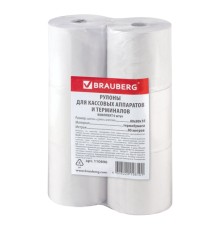 Чековая лента ТЕРМОБУМАГА 80 мм (диаметр 80 мм, длина 80 м, втулка 18 мм) КОМПЛЕКТ 6 шт., BRAUBERG, 110896