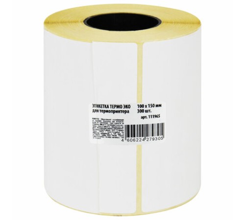 Термоэтикетки ЭКО, 100х150 мм, 300 этикеток в ролике, 111965