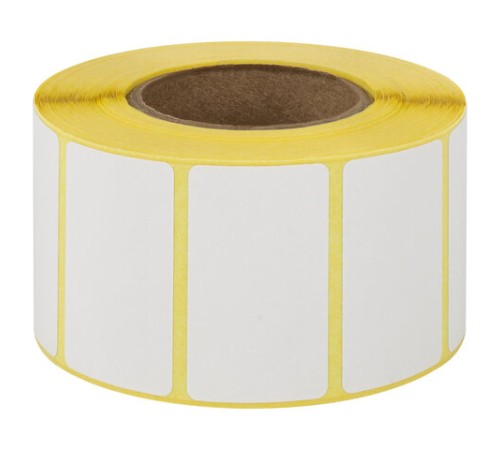 Этикетки термотрансферные, ПОЛУГЛЯНЕЦ, 43х25 мм, 1000 этикеток в ролике, 111972