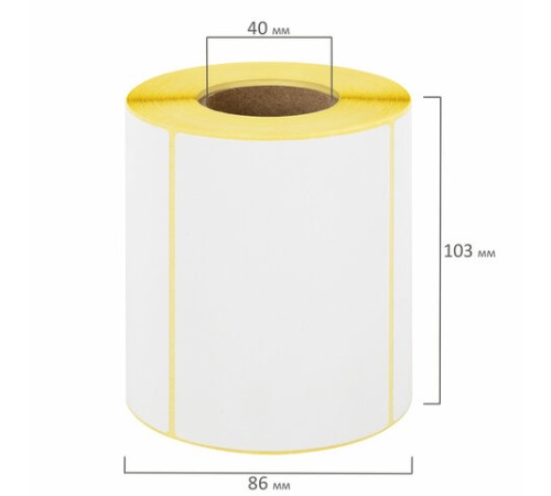 Этикетки термотрансферные, ПОЛУГЛЯНЕЦ, 100х72 мм, 500 этикеток в ролике, 111977