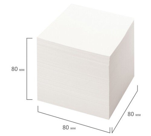 Блок для записей STAFF непроклеенный, куб 8х8х8 см, белый, белизна 70-80%, 111981