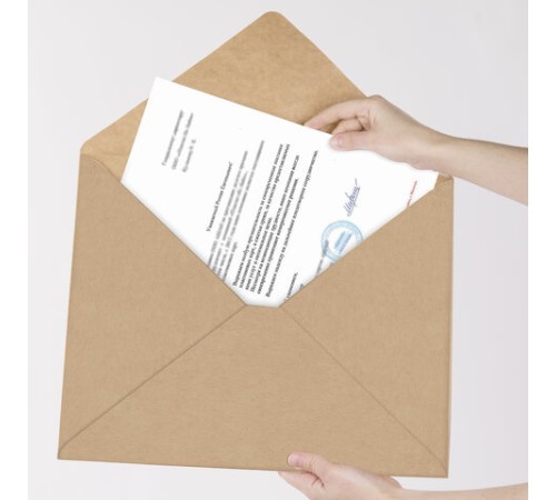 Конверты С3 (330х410 мм) КРАФТ, без клея, 90 г/м2, КОМПЛЕКТ 300 шт., треугольный клапан, 142755