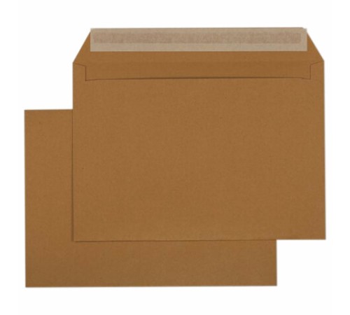Конверты С4 (229х324 мм) КРАФТ, отрывная лента, 100 г/м2, КОМПЛЕКТ 250 шт., 122135