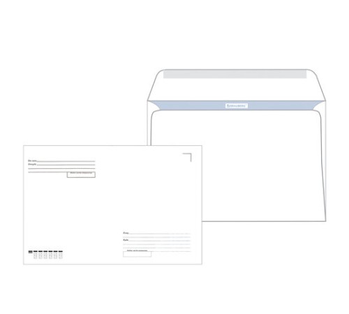 Конверты С4 (229х324 мм), клеевой слой, Куда-Кому, внутренняя запечатка, 90 г/м2, КОМПЛЕКТ 50 шт., BRAUBERG, 112178